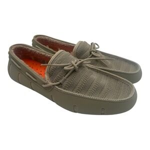 SWIMS Terry Knit Lace Loafers Mens Sz 10 Sand Dune Citron Shoes